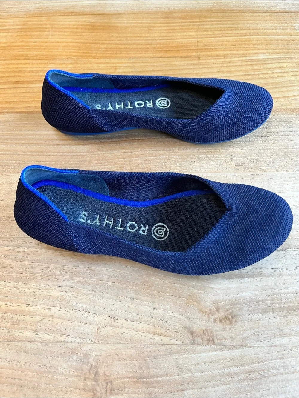 Rothy's Flats in Maritime Navy Blue Knit Machine Washable - 5.5